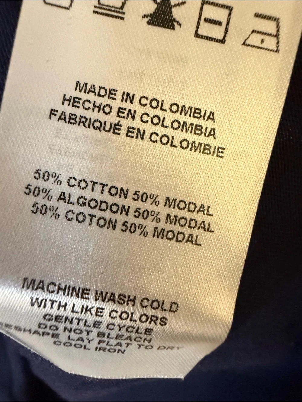 Michael Kors Navy Blue Logo Tee with Silver Rope Script